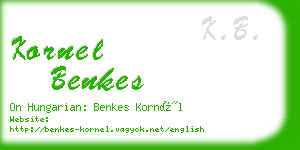 kornel benkes business card